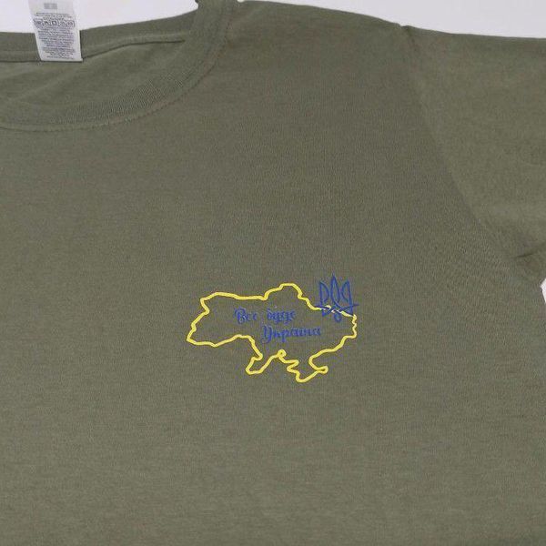 Футболка хакі "Все буде Україна" міні-лого (L) 1234677 фото