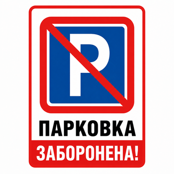 Табличка &laquo;ПАРКОВКА ЗАБОРОНЕНА!&raquo; 500&times;300 мм 1859036951 фото