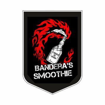 Наліпка на машину червона "Bandera's smoothie" (18х12.5см) 1234584 фото