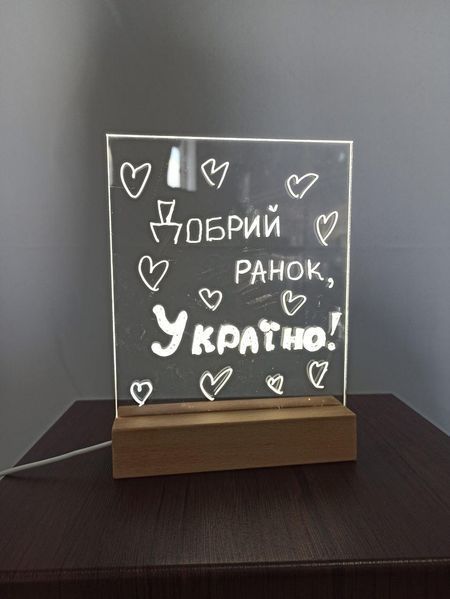 Світильник, нічник, планувальник, для нотаток на дерев'яній підставці, 3 кольори 1947478685 фото